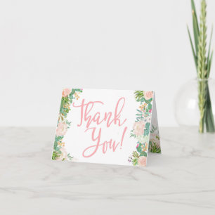 Fiesta Blush Floral Succulent Thank You Card