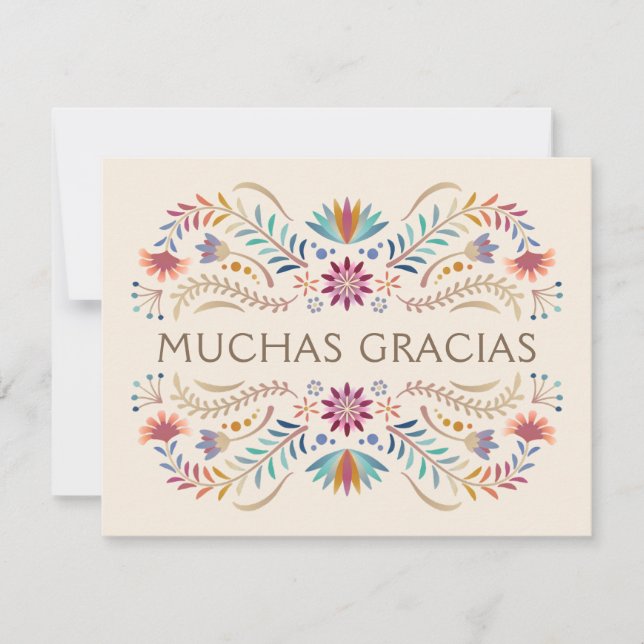 Fiesta Boho Birthday Shower Wedding Thank You Card (Front)