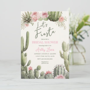 Fiesta Boho cactus , flower Bridal shower Invitation