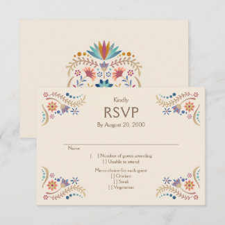 Fiesta Boho Wedding Quinceañera RSVP Card
