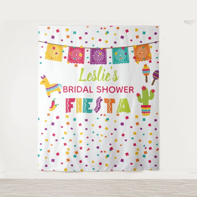 Fiesta Bridal Shower Backdrop - Pinata - WH Tapestry (Front)