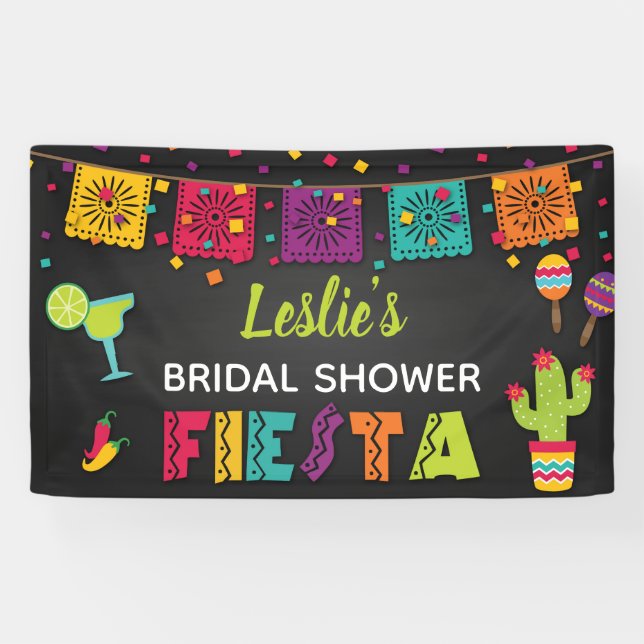 Fiesta Bridal Shower Banner with Margarita (Horizontal)