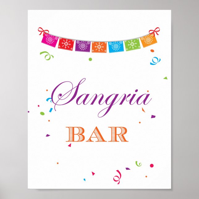 Fiesta Bridal Shower Game Sign 8x10 (Front)