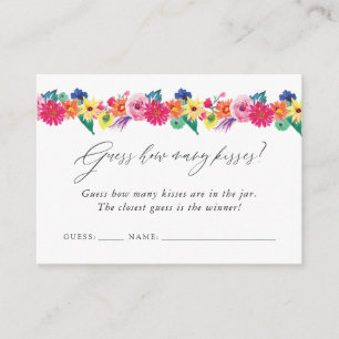 Fiesta Bridal Shower How Many Kisses Game Enclosure Card