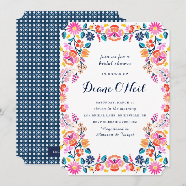 Fiesta Bridal Shower Invitation (Front/Back)