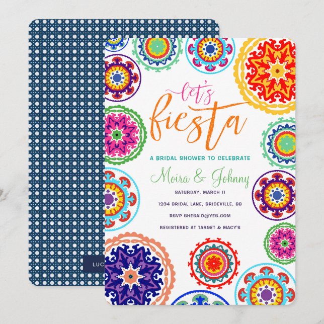 Fiesta Bridal Shower Invitation (Front/Back)