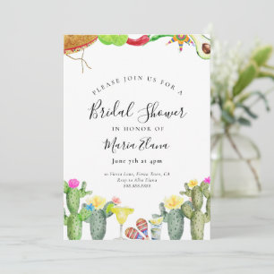 Fiesta Bridal Shower Invitation Mexican Sombrero 
