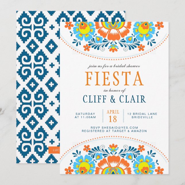 Fiesta Bridal Shower Invite (Front/Back)