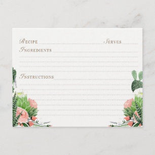 Fiesta Bridal Shower Recipe Cards