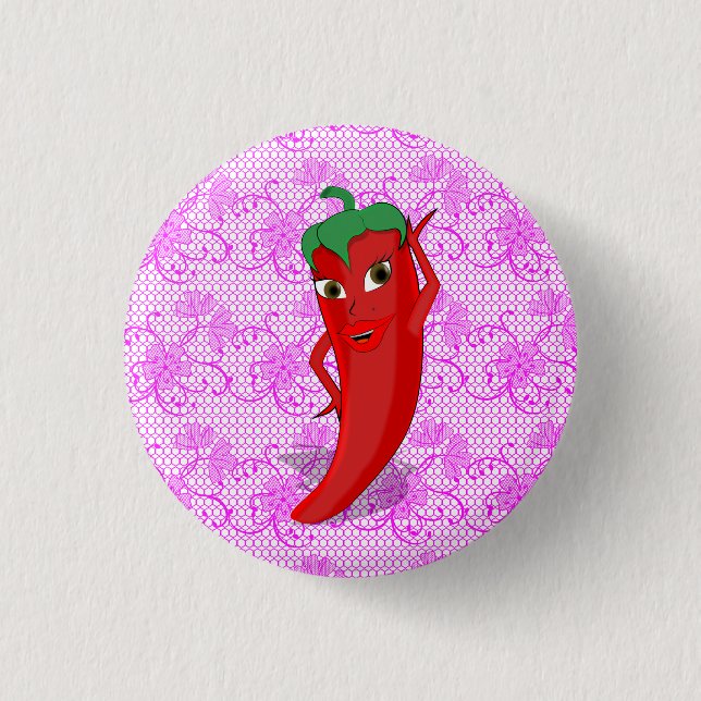 Fiesta Bridal Shower With Red Hot Pepper Diva 3 Cm Round Badge (Front)