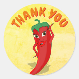 Fiesta Bridal Shower With Red Hot Pepper Diva Classic Round Sticker
