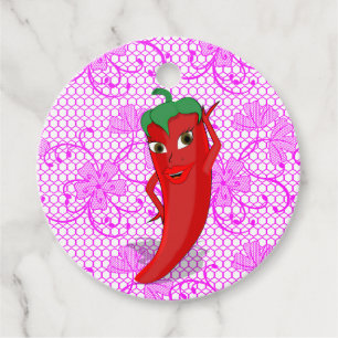 Fiesta Bridal Shower With Red Hot Pepper Diva Favour Tags