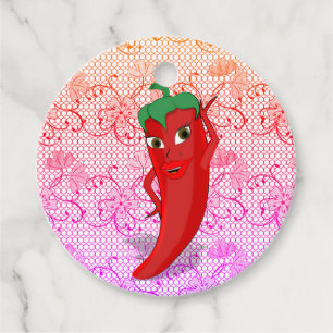 Fiesta Bridal Shower With Red Hot Pepper Diva Favour Tags