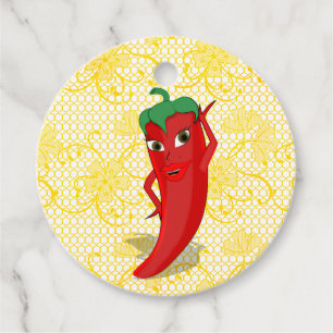 Fiesta Bridal Shower With Red Hot Pepper Diva Favour Tags