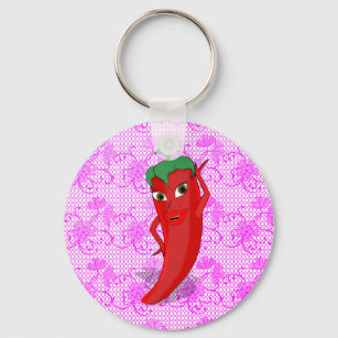 Fiesta Bridal Shower With Red Hot Pepper Diva Key Ring