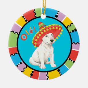 Fiesta Bull Terrier Ceramic Tree Decoration