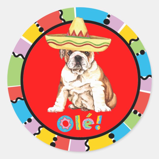 Fiesta Bulldog Classic Round Sticker (Front)