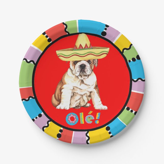 Fiesta Bulldog Paper Plate (Front)