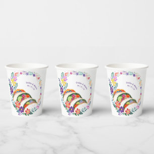 FIESTA Cacti Folkart Flowers Custom Paper Cups