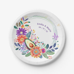 FIESTA Cacti Folkart Flowers Custom Paper Plate