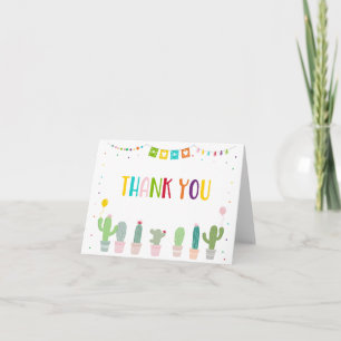Fiesta Cactus Baby Shower Thank You Card