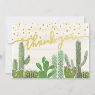 Fiesta Cactus Boho Bridal Shower Thank You Card