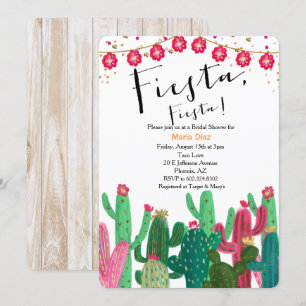 Fiesta Cactus Bridal Shower Invitation