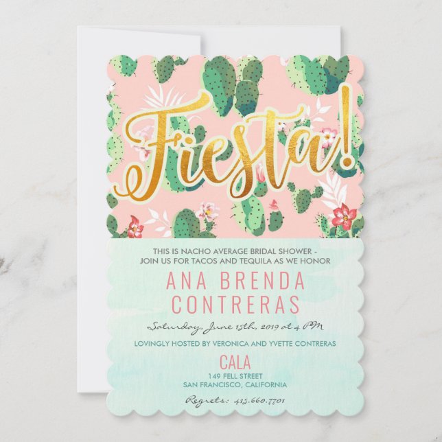 Fiesta Cactus Bridal Shower Invitation (Front)