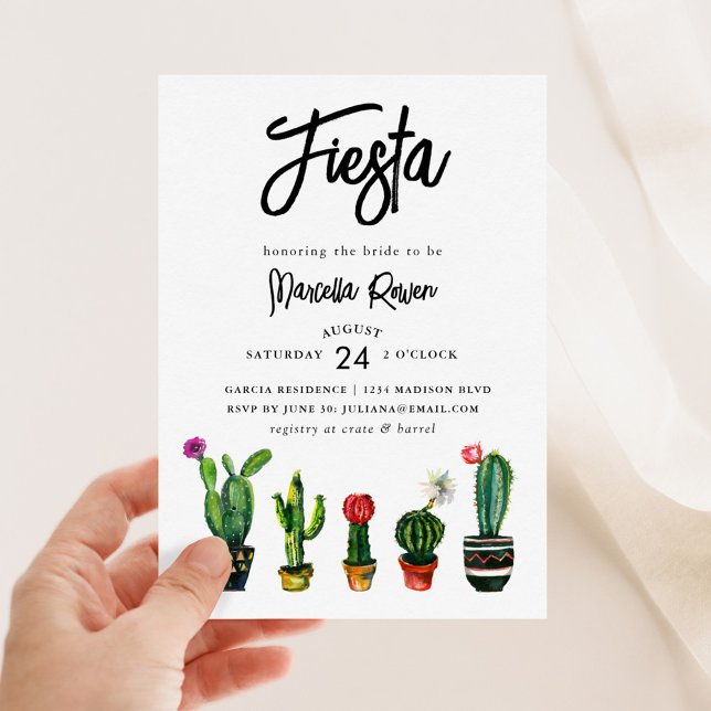 Fiesta Cactus Bridal Shower Invitation (Creator Uploaded)
