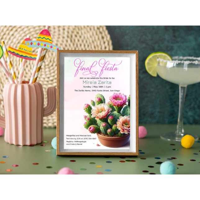 Fiesta Cactus Bridal Shower Invitation (Creator Uploaded)