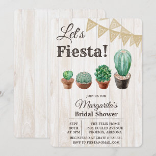 Fiesta Cactus Bridal Shower Invitation