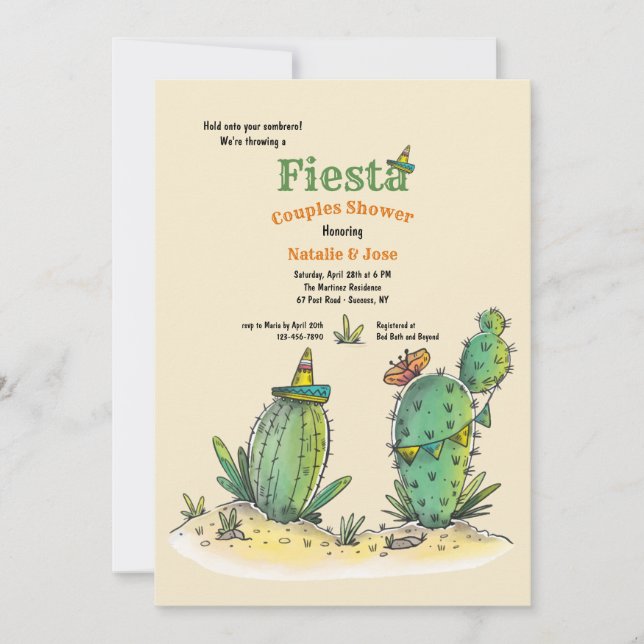 Fiesta Cactus Bridal Shower Invitation (Front)