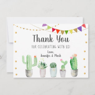 Fiesta Cactus Bridal Shower Thank You Card