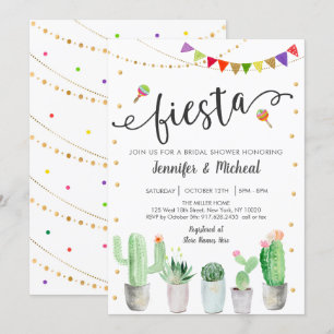 Fiesta Cactus Couples Bridal Shower Invitation