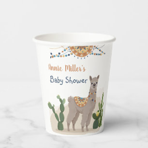 Fiesta Cactus Llama Baby Shower Paper Cups