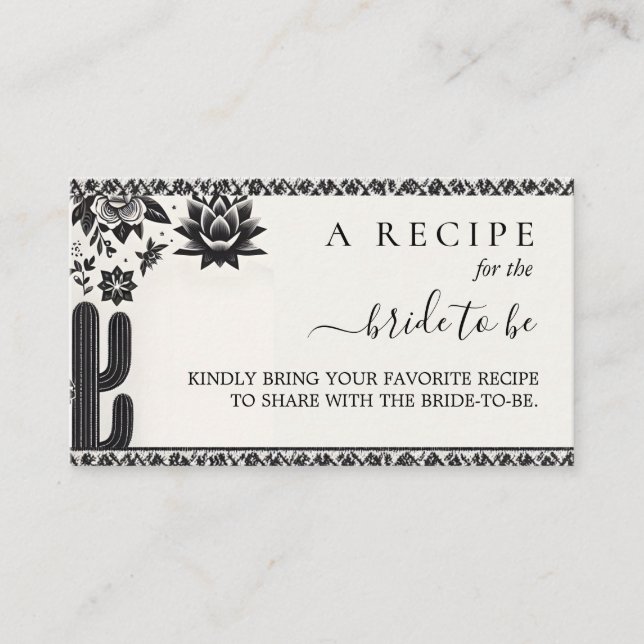 Fiesta Cactus Love In Bloom Bridal Shower Enclosur Enclosure Card (Front)