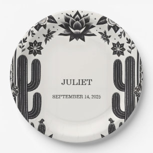 Fiesta Cactus Love In Bloom Mexicans Bridal Shower Paper Plate