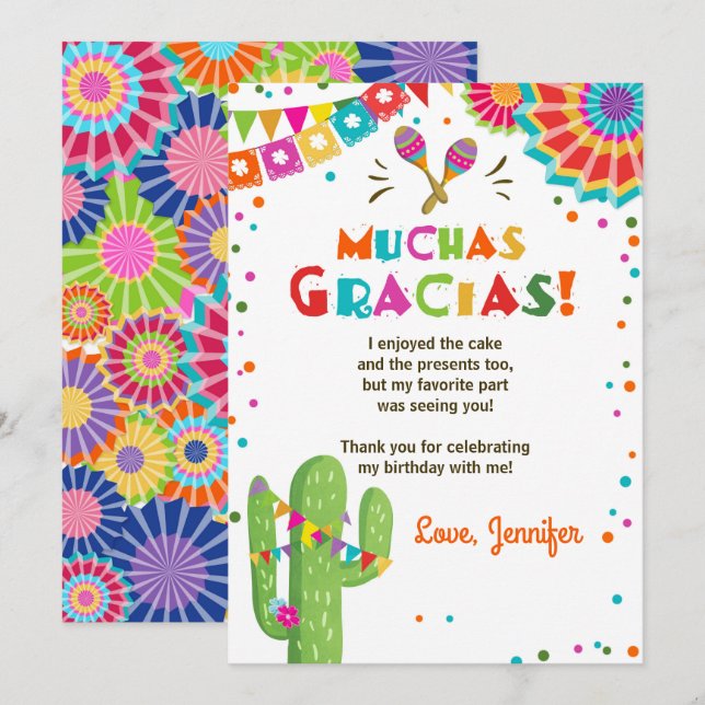 Fiesta Cactus Mexican Nacho Average Muchas Gracias Invitation (Front/Back)