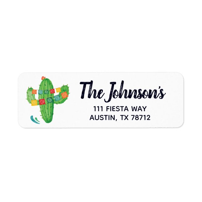Fiesta Cactus Return Address Labels (Front)