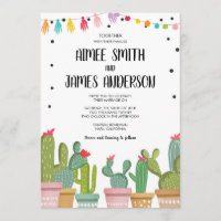 Fiesta Cactus Succulent Mexican Wedding Invitation