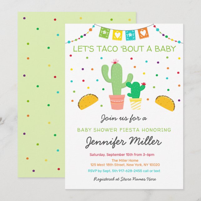 Fiesta Cactus Taco Bout A Baby Shower Invitation (Front/Back)