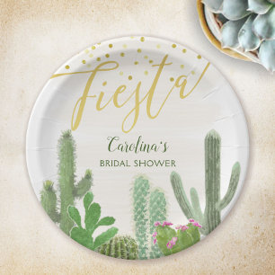 Fiesta Cactus Taco Bout Love Bridal Shower Paper Plate