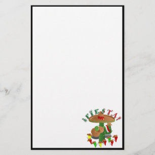 Fiesta Cactus with Guitar & Dancing Peppers Stationery
