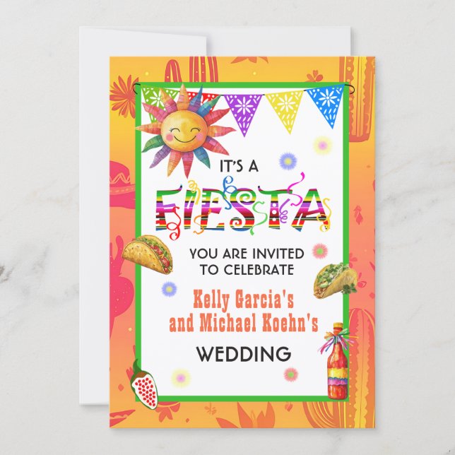 Fiesta Casual Wedding Invitation (Front)