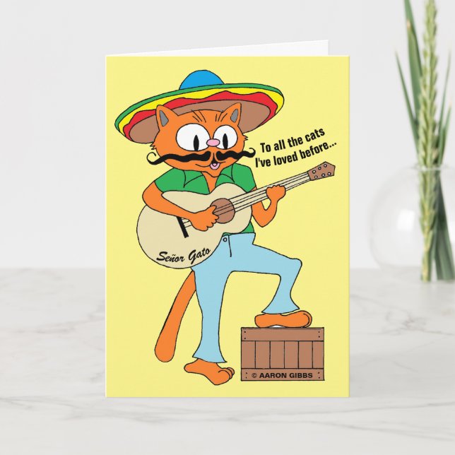 Fiesta Cat Gato Cinco De Mayo Funny Blank Inside Card (Front)