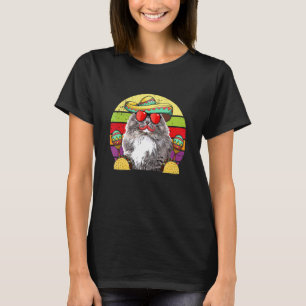 Fiesta Cat Sombrero Tacos Maracas Cinco De Mayo T-Shirt