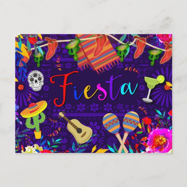 Fiesta Celebration Birthday Party Cinco De Mayo Postcard (Front)