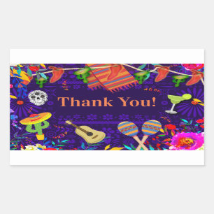 Fiesta Celebration Birthday Party Cinco De Mayo Rectangular Sticker