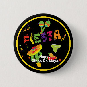 Fiesta Celebration Cinco De Mayo Party Pin BUTTON