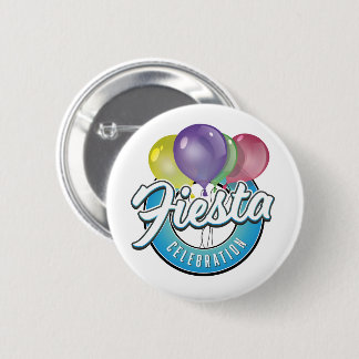 Fiesta Celebration retro blue logo 6 Cm Round Badge
